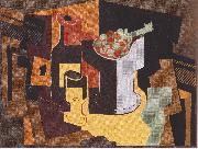 Juan Gris, Flasche und Obstschale